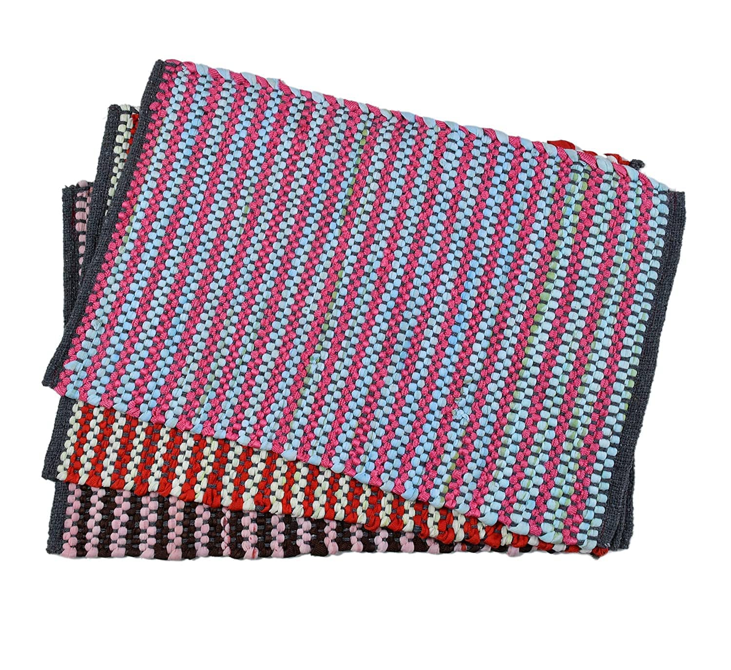 AMRO Beautility Needs - Anti-skid Cotton Door Mat ( 40 X 60 cm ) Set of 3 - Multi