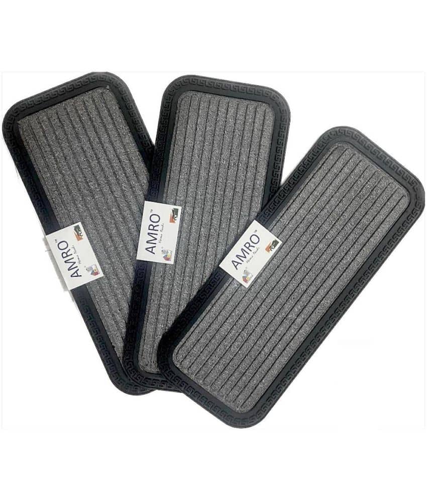 AMRO Beautility Needs - Anti-skid Rubber Door Mat ( 40 X 60 cm ) Set of 3 - Gray