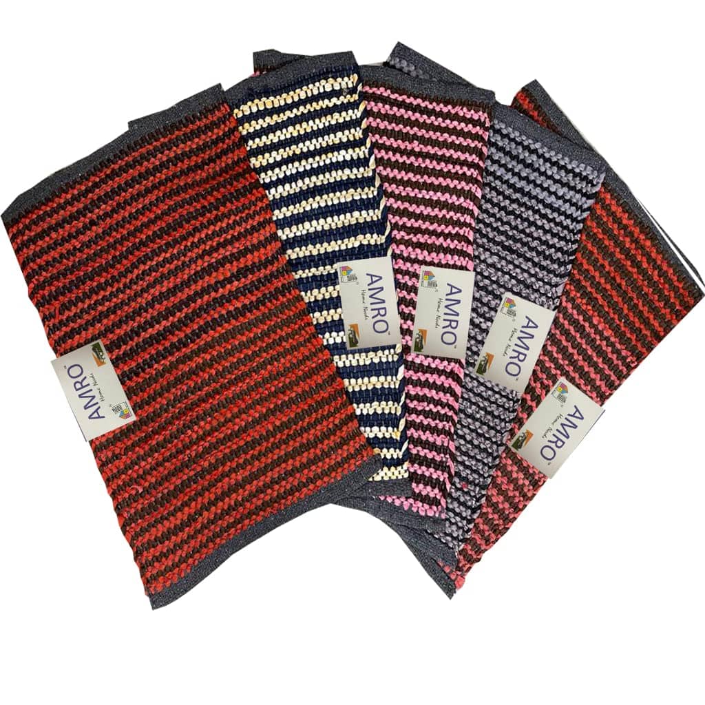 AMRO Beautility Needs - Regular Cotton Door Mat ( 40 X 60 cm ) Set of 5 - Multi