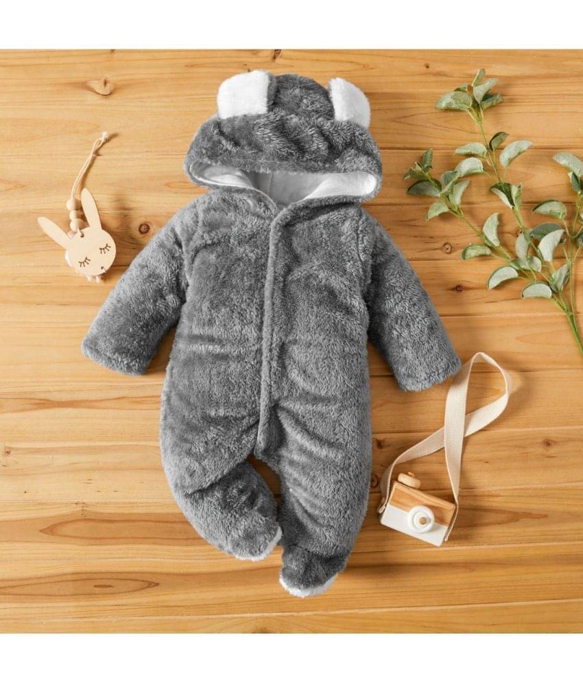Brandonn Baby ROMPER BOOTIEE PLAIN GREY for Baby Boys & Baby Girls Fleece Fabric With Solid Pattern For Kids/Infants/New Borns of Age 0 - 3 Months (Grey) Brandonn Baby ROMPER BOOTIEE PLAIN GREY for Baby Boys & Baby Girls Fleece Fabric With Solid Pattern For Kids/Infants/New Borns of Age 0 - 3 Months (Grey)