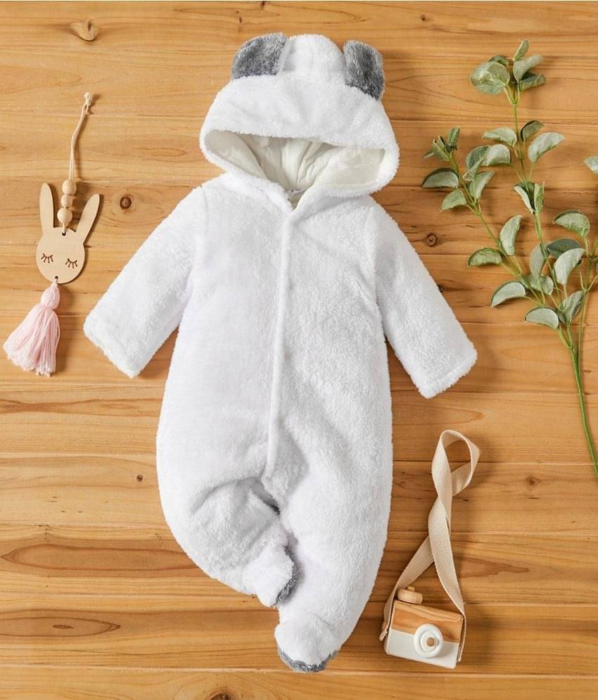 Brandonn Baby ROMPER BOOTIEE PLAIN WHITE for Baby Boys & Baby Girls Fleece Fabric With Solid Pattern For Kids/Infants/New Borns of Age 3 - 6 Months (White) Brandonn Baby ROMPER BOOTIEE PLAIN WHITE for Baby Boys & Baby Girls Fleece Fabric With Solid Pattern For Kids/Infants/New Borns of Age 3 - 6 Months (White)