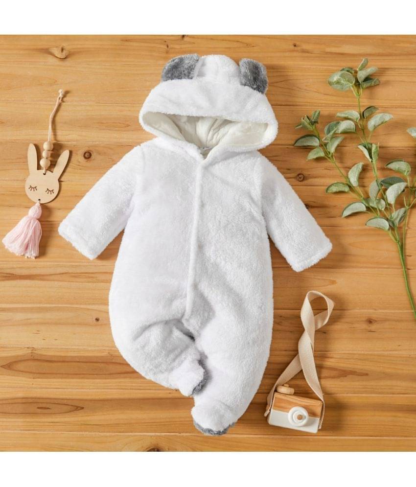 Brandonn Baby ROMPER BOOTIEE PLAIN WHITE for Baby Boys & Baby Girls Fleece Fabric With Solid Pattern For Kids/Infants/New Borns of Age 6 - 9 Months (White) Brandonn Baby ROMPER BOOTIEE PLAIN WHITE for Baby Boys & Baby Girls Fleece Fabric With Solid Pattern For Kids/Infants/New Borns of Age 6 - 9 Months (White)