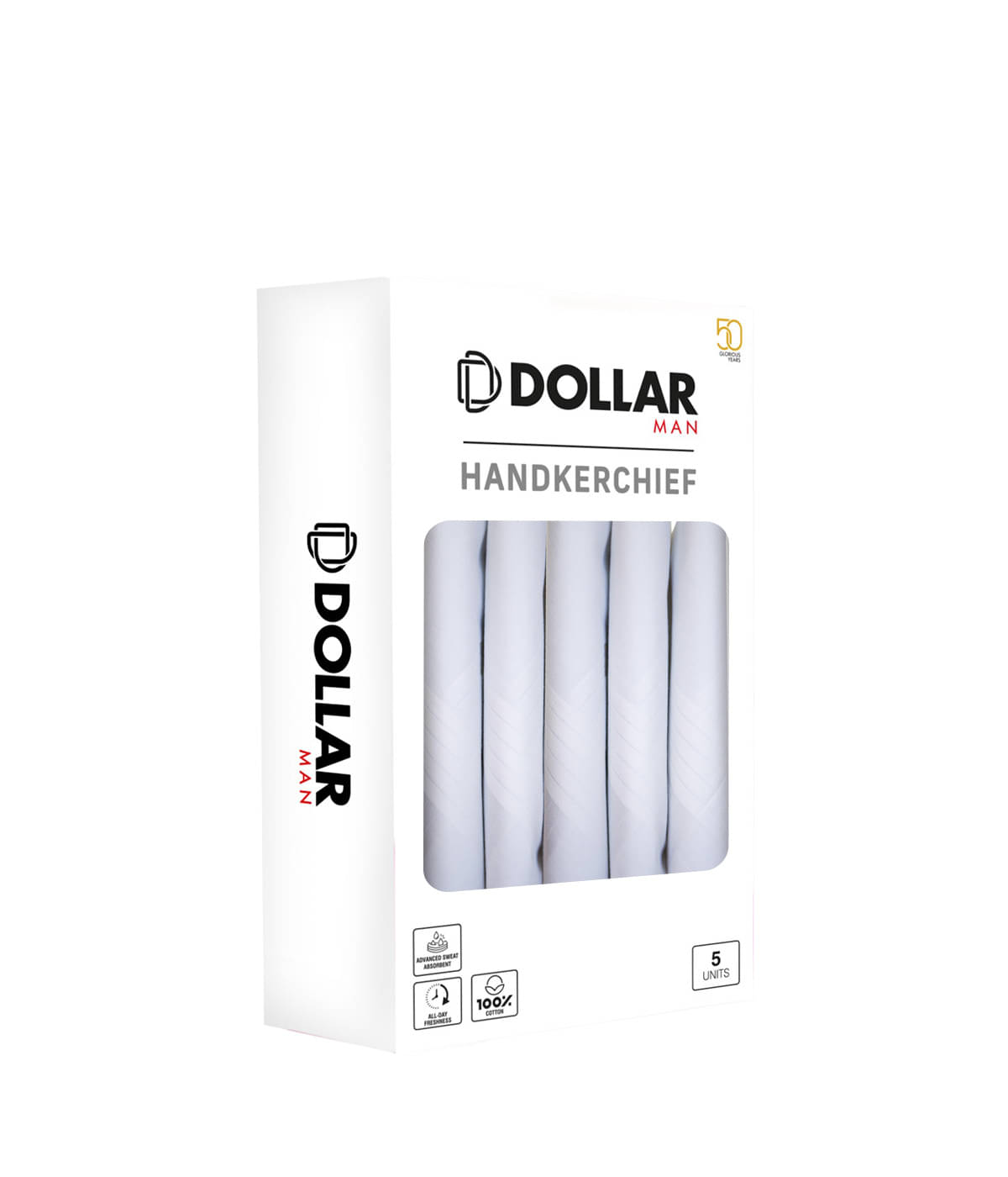 Dollar - White Cotton Men's Handkerchief ( Pack of 5 ) Dollar - White Cotton Men's Handkerchief ( Pack of 5 )