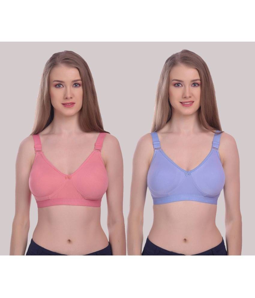 Elina Pack of 2 Cotton Non Padded Women's Minimizer Bra ( Navy Blue ) Elina Pack of 2 Cotton Non Padded Women's Minimizer Bra ( Navy Blue )