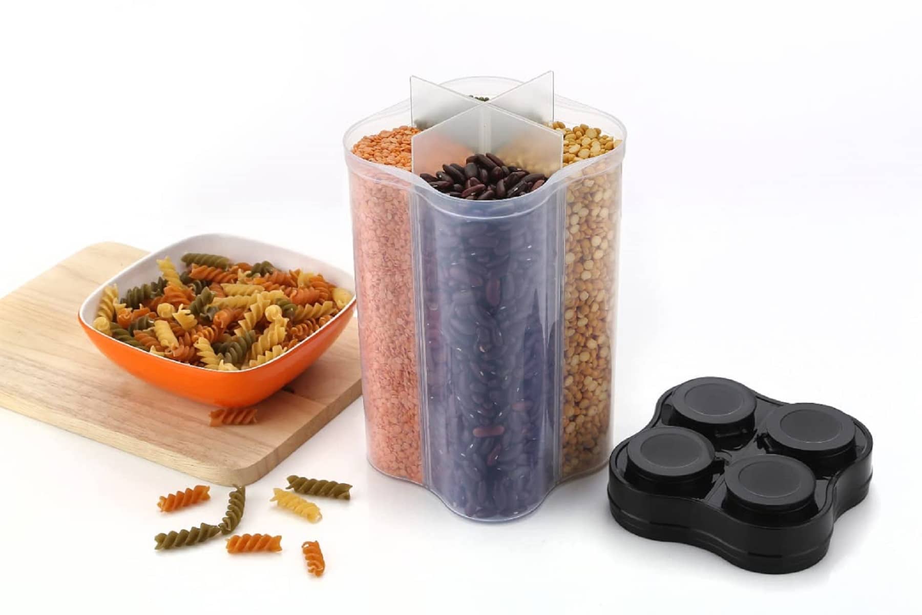 iview kitchenware - Grocery/Food/Pasta Polyproplene Black Dal Container ( Set of 1 )
