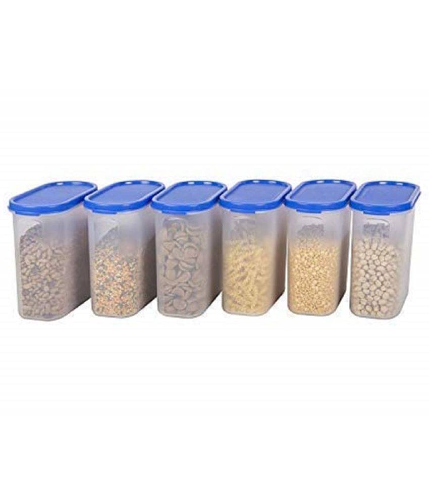     			iview kitchenware - Grocery/Food/Pasta Polyproplene Navy Blue Dal Container ( Set of 6 )