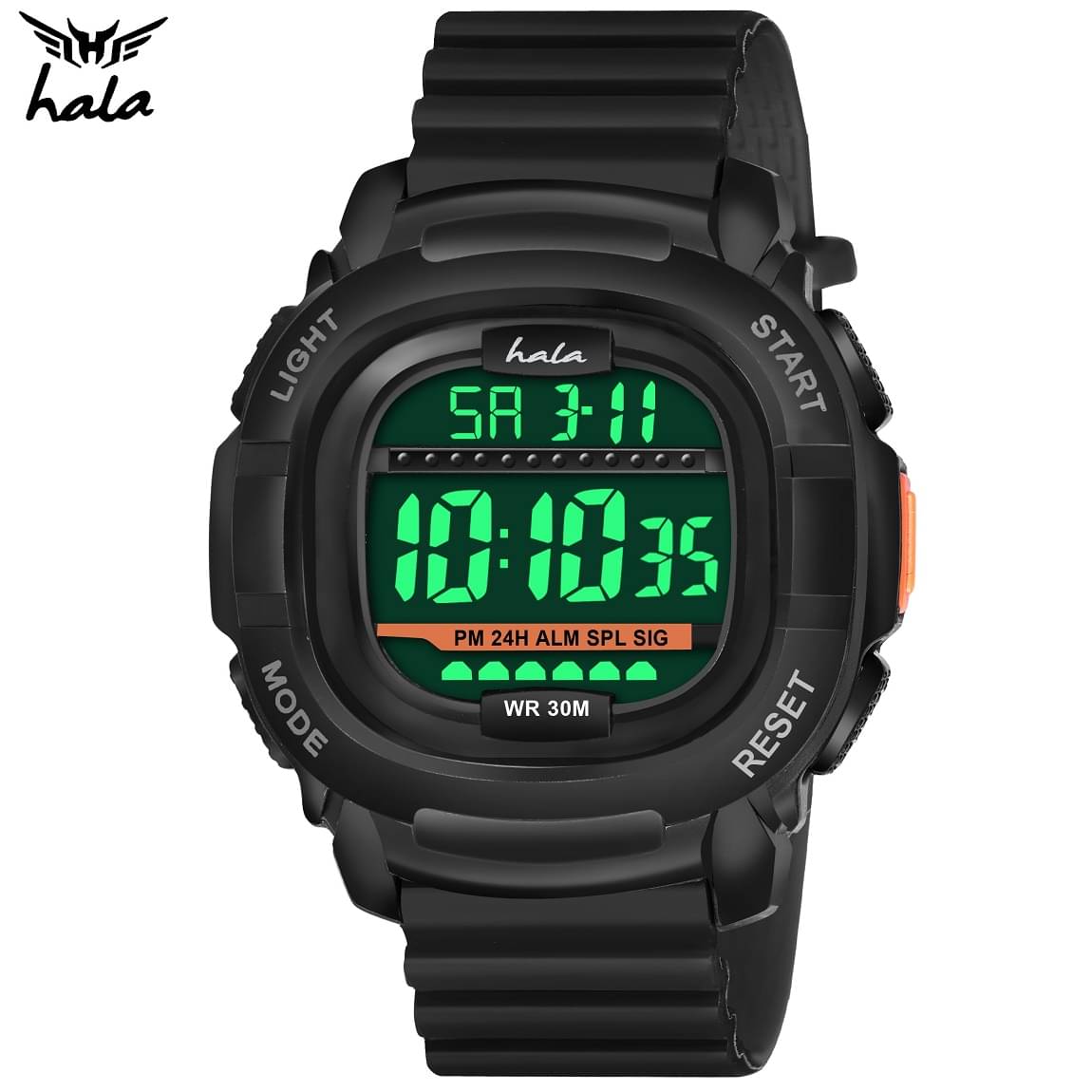    			Hala - Black Silicon Digital Men's Watch