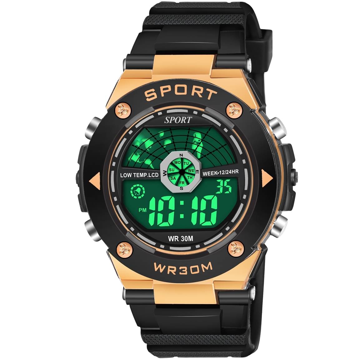     			Hala - Black Silicon Digital Men's Watch