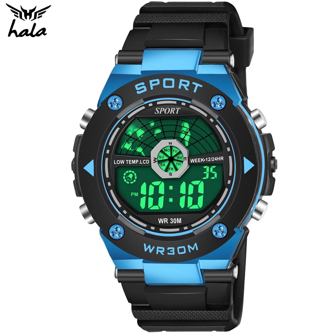     			Hala - Black Silicon Digital Men's Watch