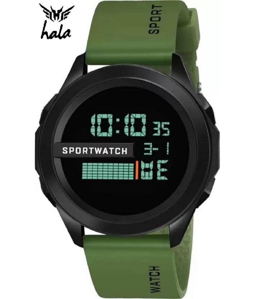     			Hala - Green Silicon Digital Men's Watch