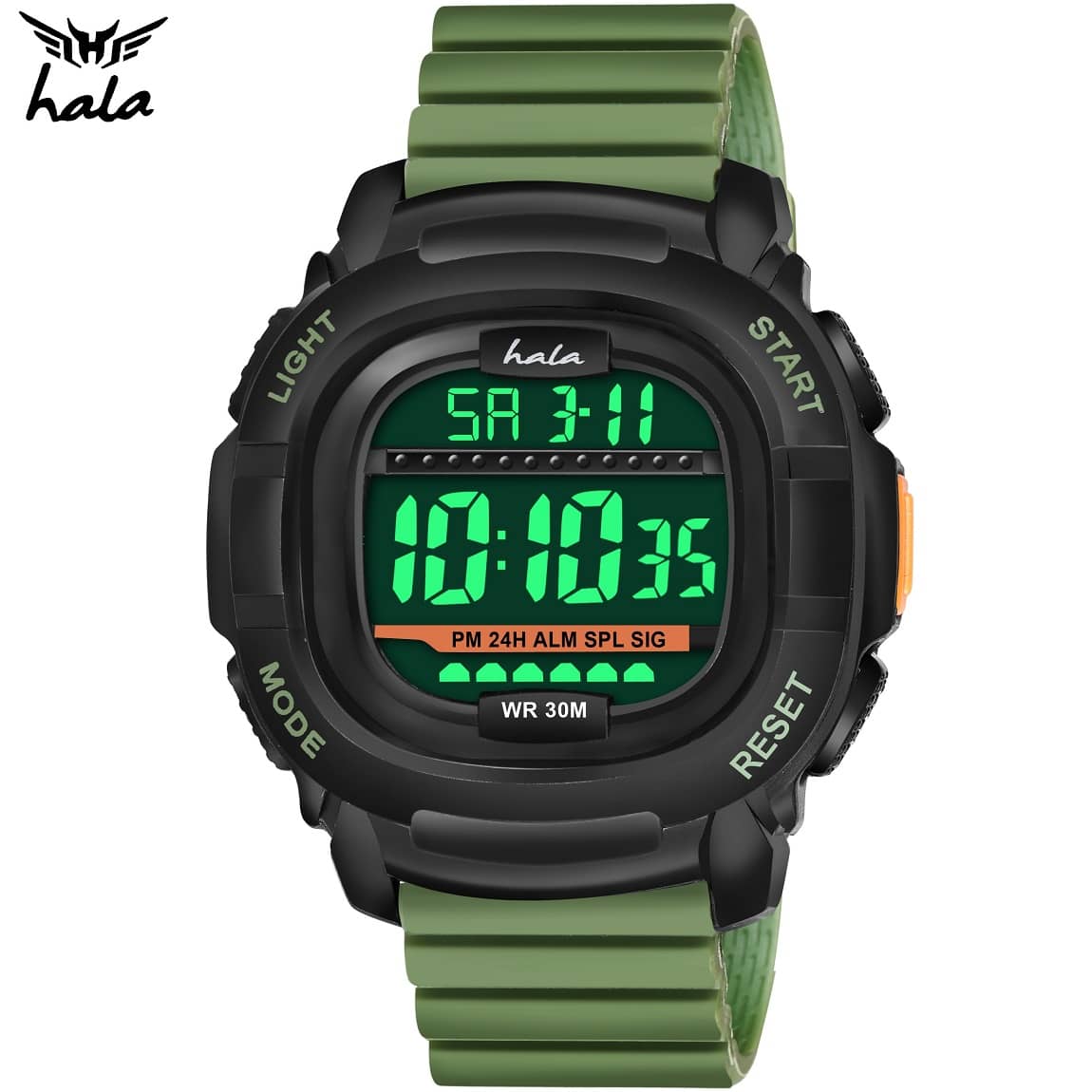 Hala - Green Silicon Digital Men's Watch
