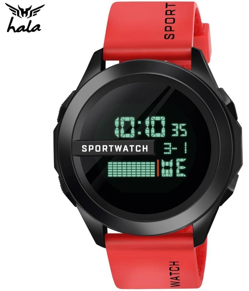     			Hala - Red Silicon Digital Men's Watch