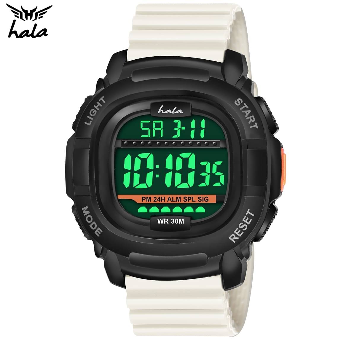     			Hala - White Silicon Digital Men's Watch