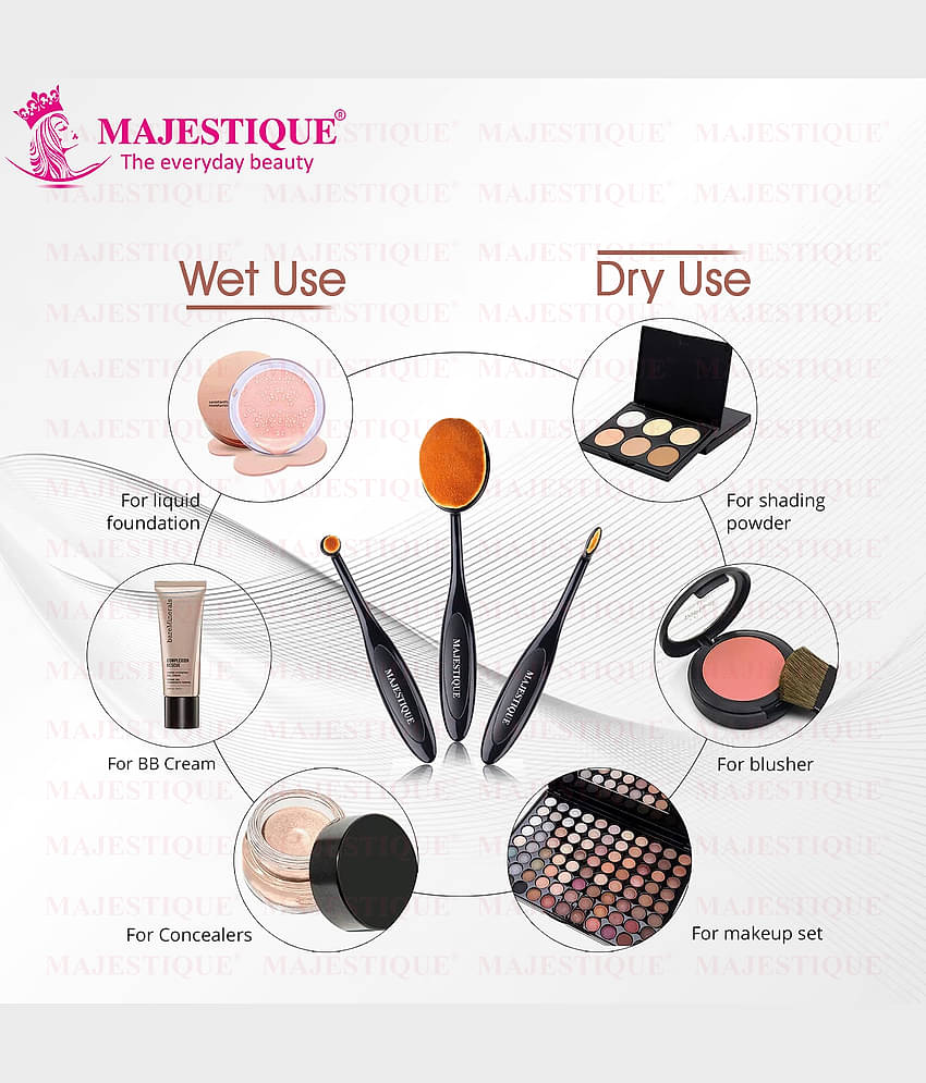 Majestique Professional Eye Makeup Brush Set Concealer, Blush And Eye Shadow For Women And Girls