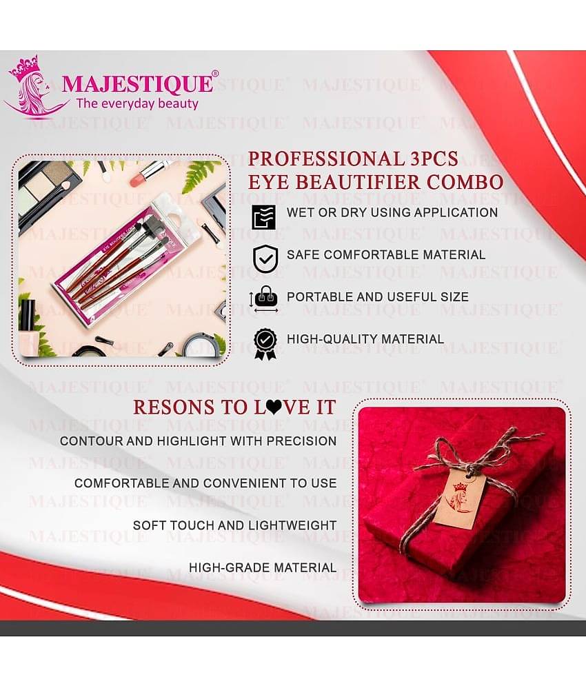 Majestique Eye Beautifiler Combo, Professional Eye Beautifier Brush Set - 4Pcs/Multicolor