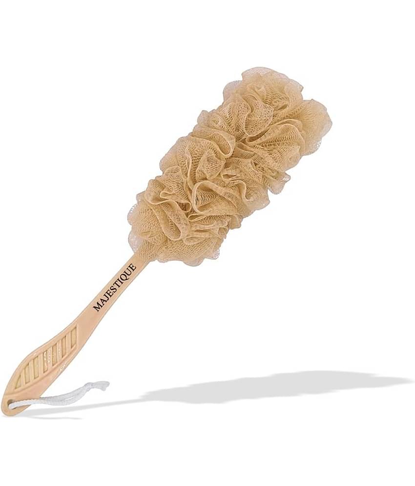 Majestique Body Scrubber Long Handle Loofah, Soft Nylon Mesh Sponge (Multicolor)