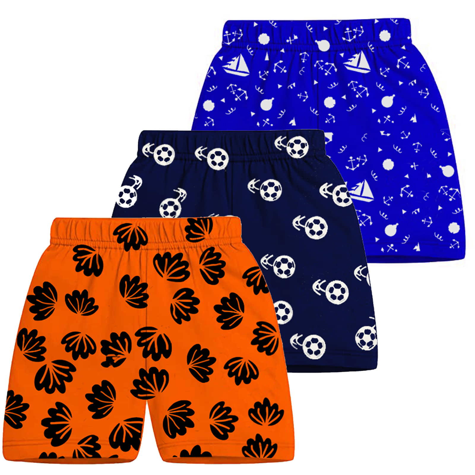 MIST N FOGG Pack of 3 Cotton Shorts For Boys ( Multicolor ) - Shorts | Buy online on ZillyBuy