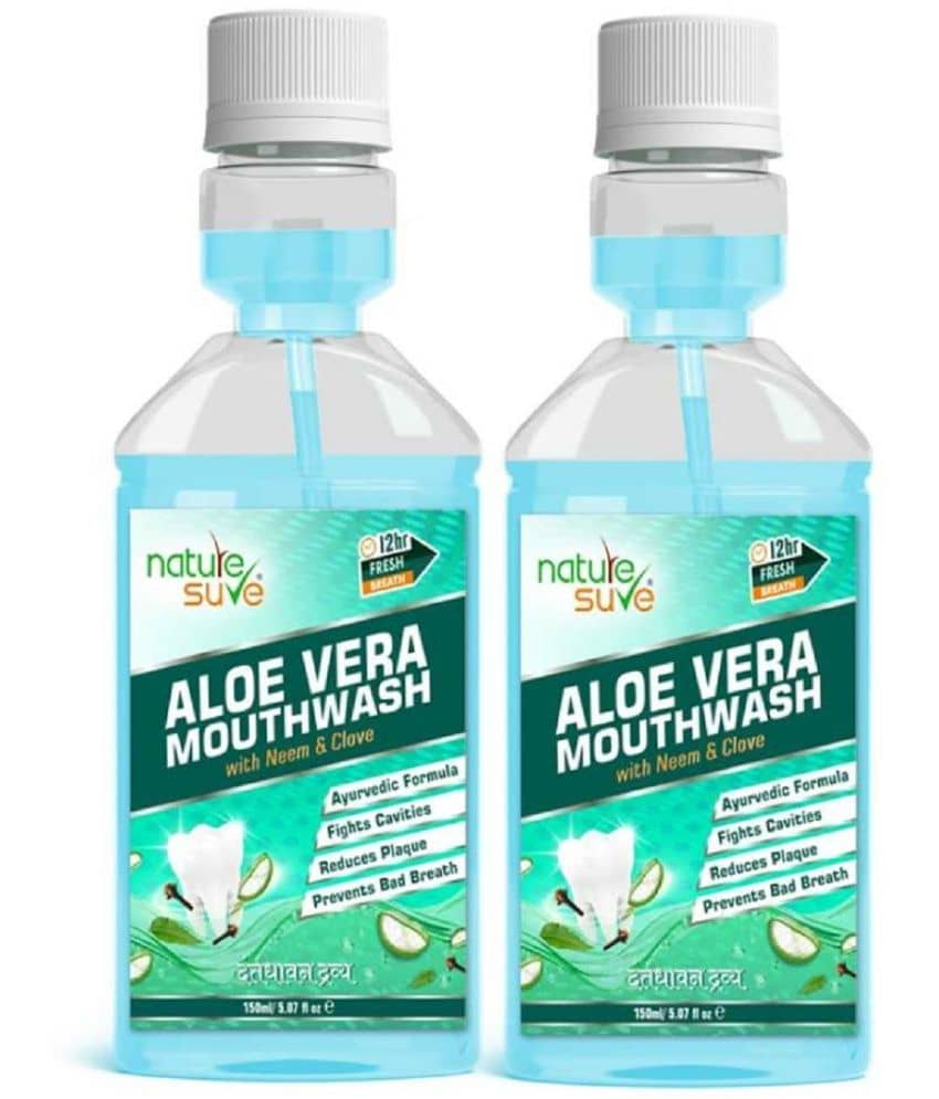 Nature Sure Aloe Vera Mouthwash Liquid Oral Health - 2 Packs (150ml Each) 354 mL