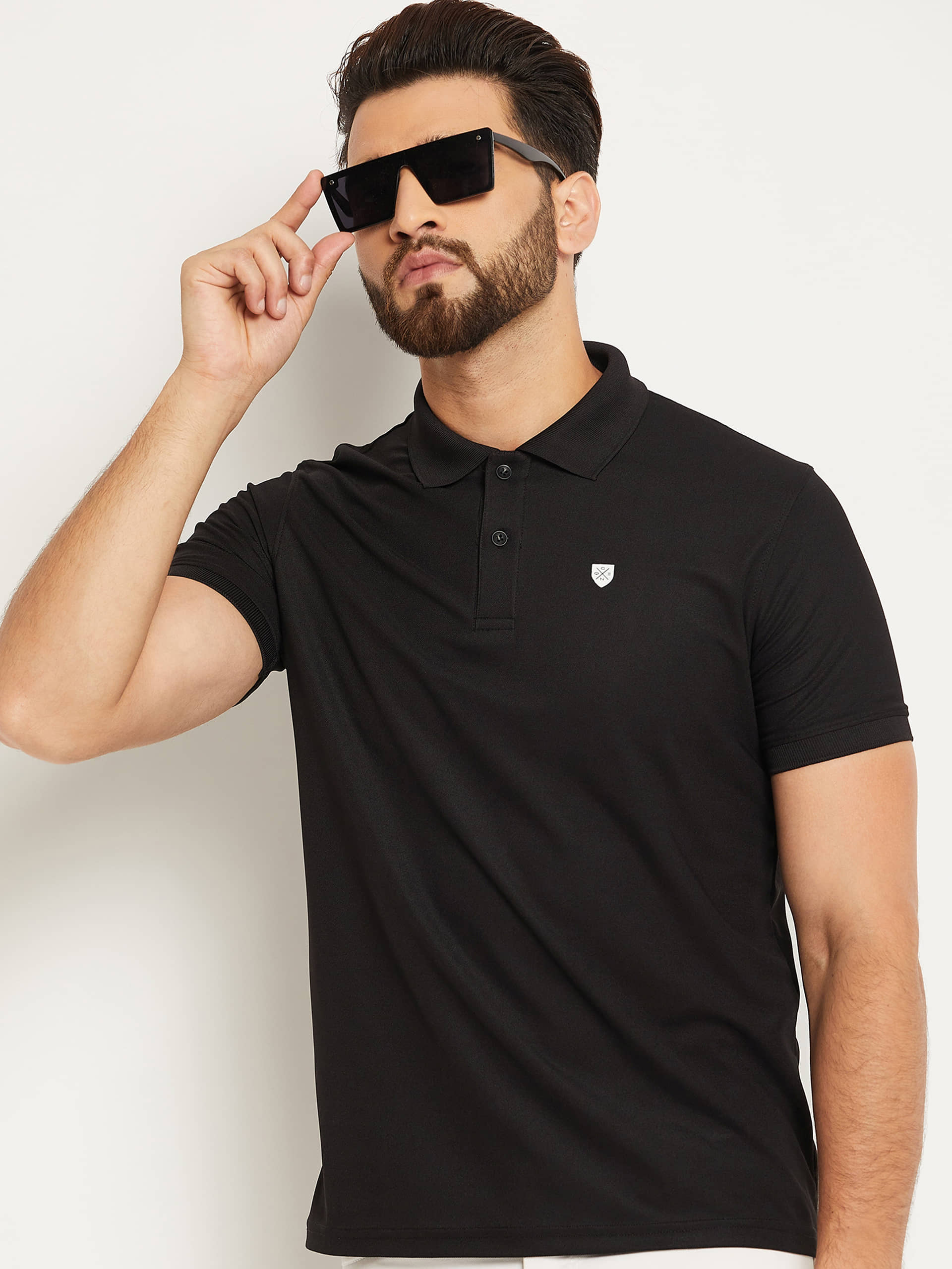 OGEN Pack of 1 Cotton Blend Regular Fit Solid Half Sleeves Men's Polo T Shirt ( White )