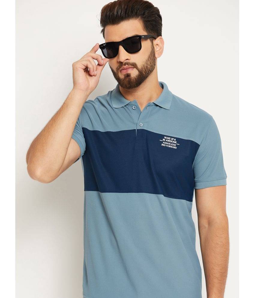 OGEN Pack of 1 Cotton Blend Regular Fit Colorblock Half Sleeves Men's Polo T Shirt ( Blue ) OGEN Pack of 1 Cotton Blend Regular Fit Colorblock Half Sleeves Men's Polo T Shirt ( Blue )