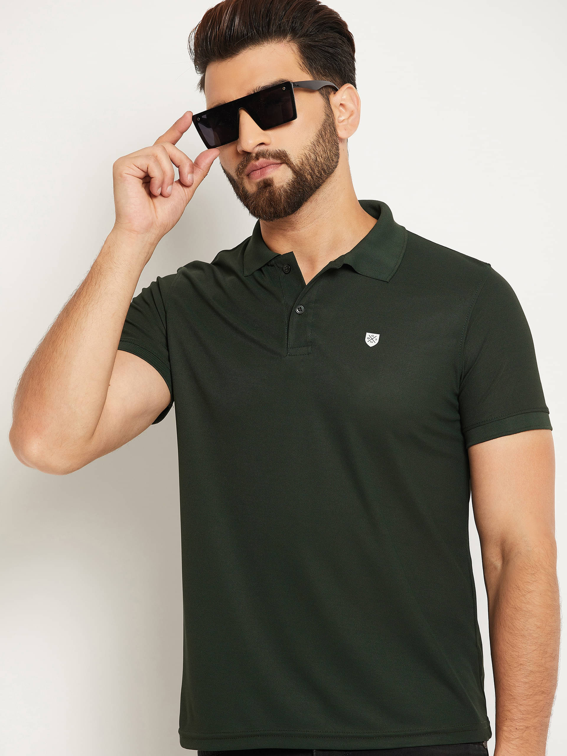 OGEN Pack of 1 Cotton Blend Regular Fit Solid Half Sleeves Men's Polo T Shirt ( Green )     			OGEN Pack of 1 Cotton Blend Regular Fit Solid Half Sleeves Men's Polo T Shirt ( Green )