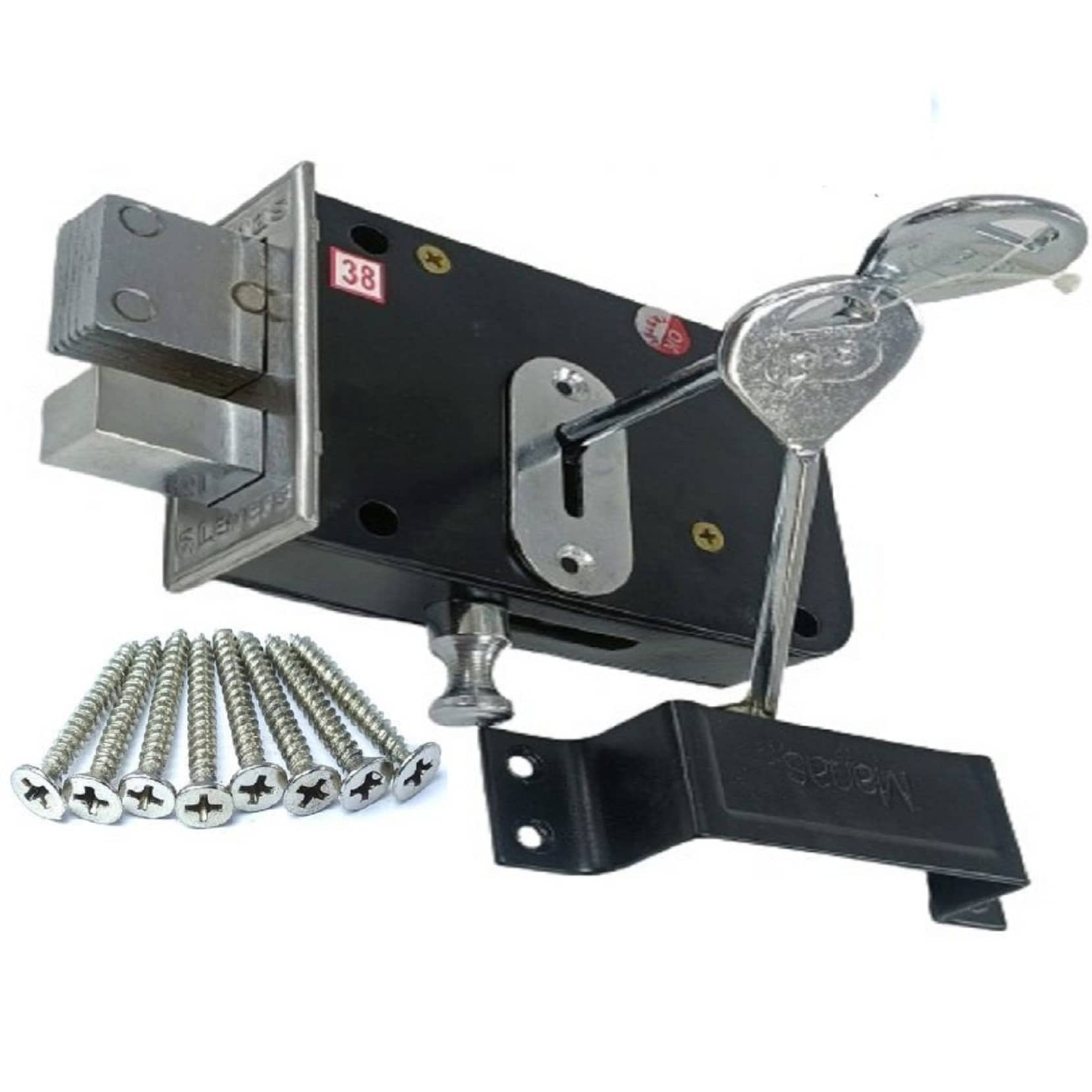 ONJECX Hige Quality Premium Range Side Door Lock with 2 Reversible Keys | Heavy Duty Deadbolt Door Lock , Shutter Lock Best Suitable for Single Doors and Can Be Operated from Both (Both Side key) Sides of Door, (Pack of 1 pcs) (DLS1)