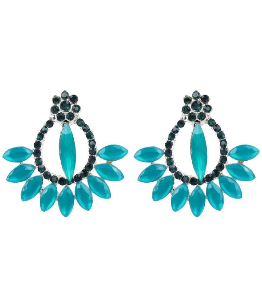     			PUJVI - Green Hoops Earrings ( Pack of 1 )