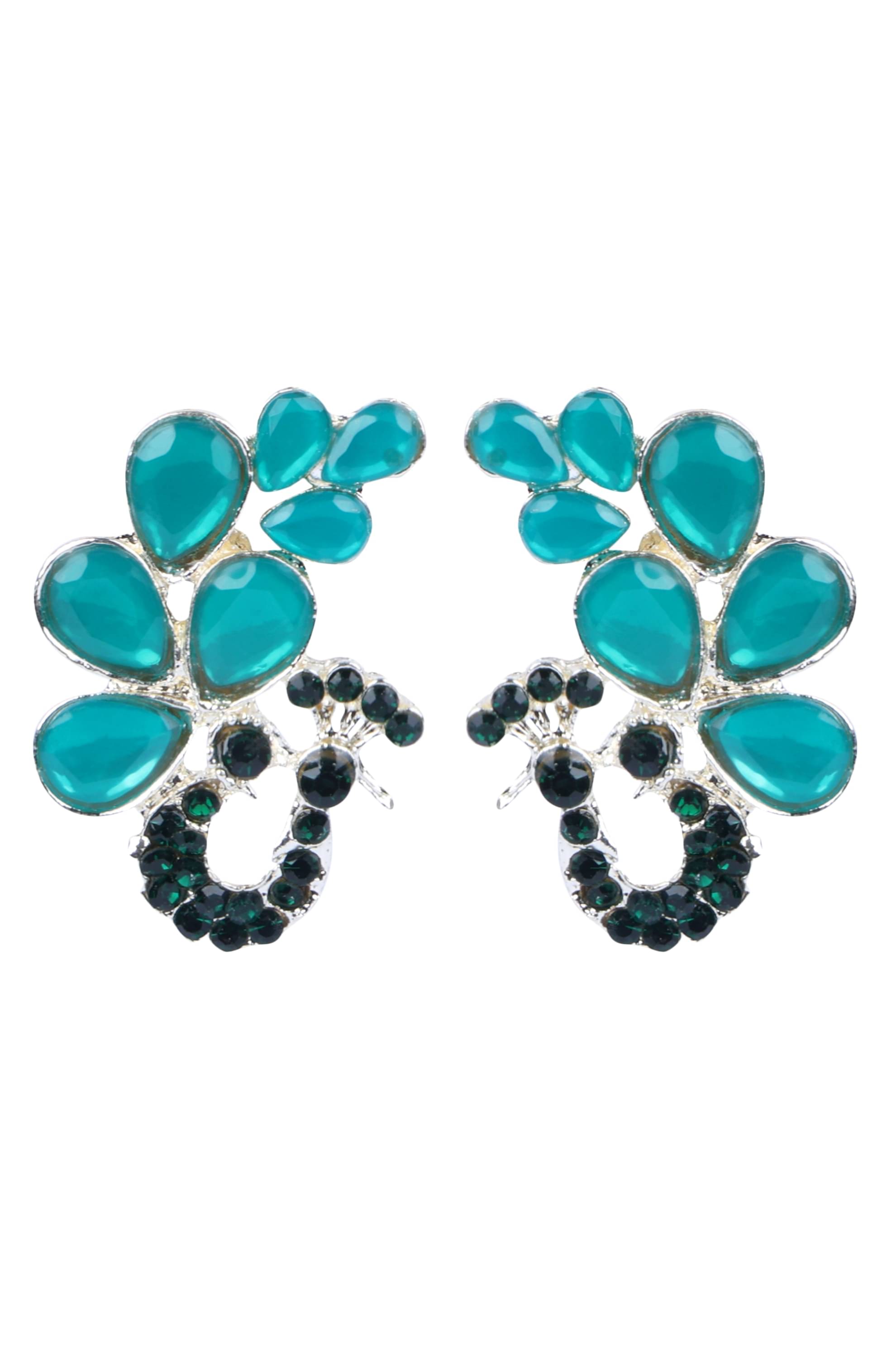     			PUJVI - Green Stud Earrings ( Pack of 1 )