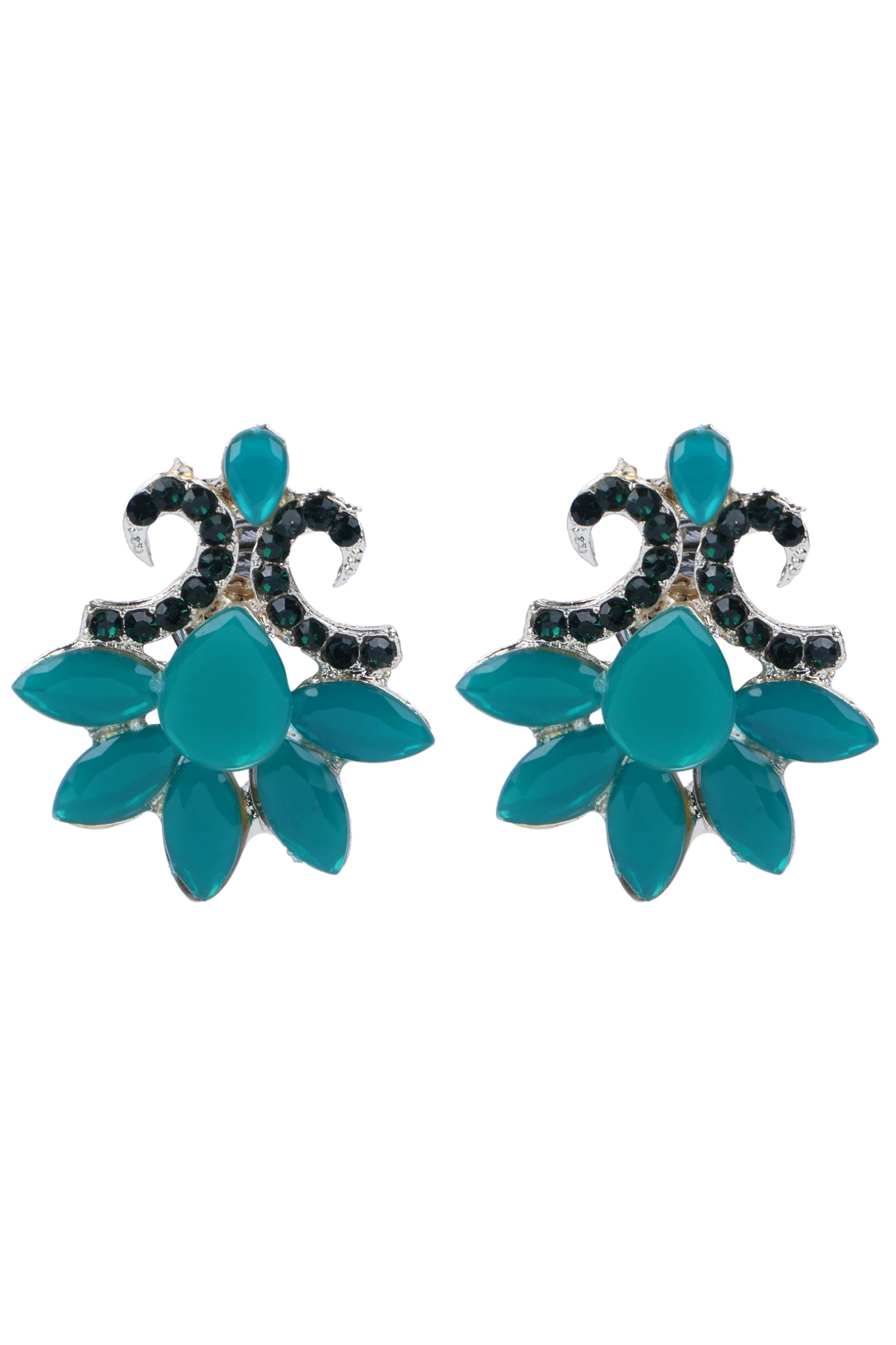     			PUJVI - Green Stud Earrings ( Pack of 1 )