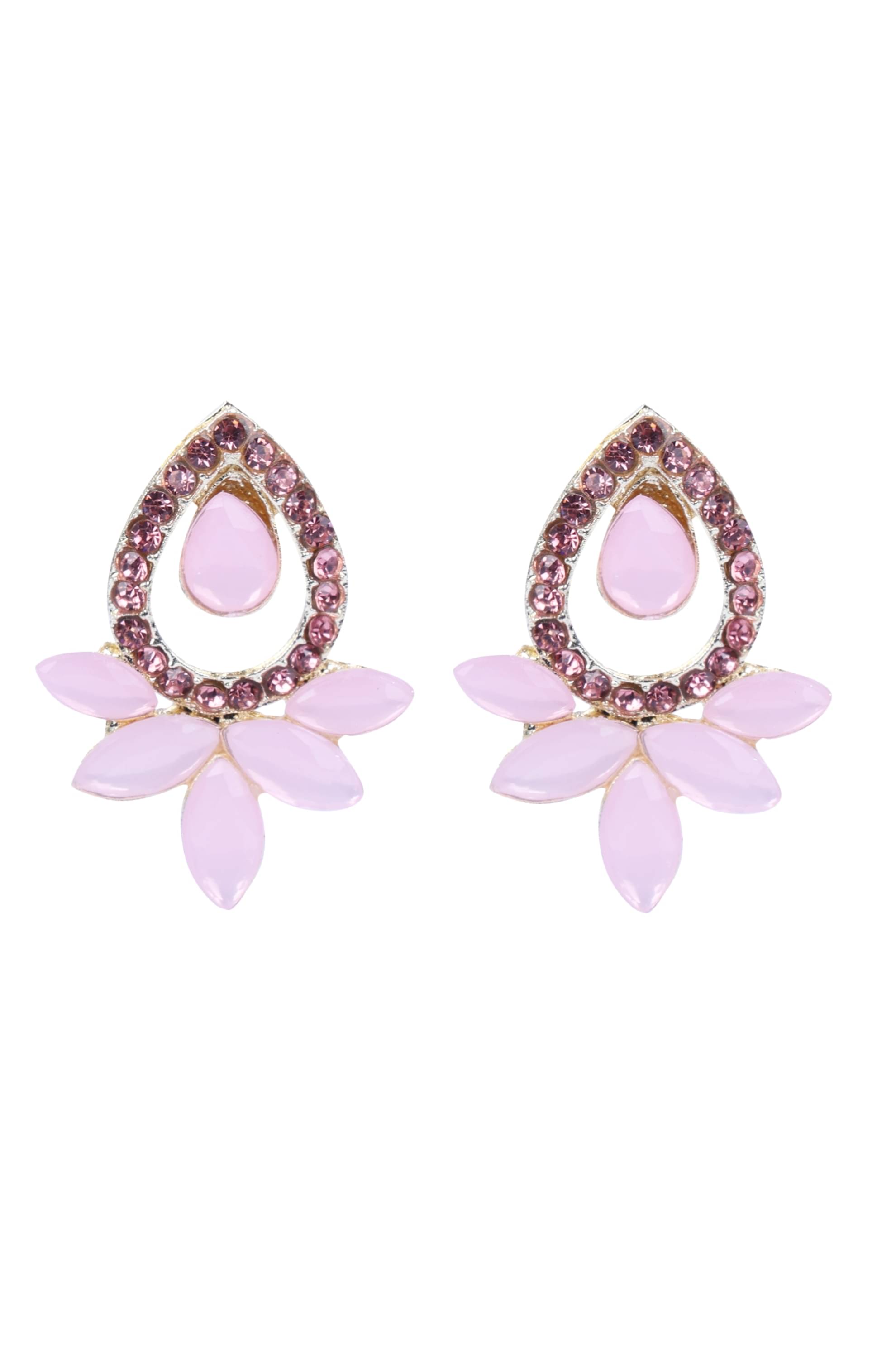     			PUJVI - Light Pink Stud Earrings ( Pack of 1 )