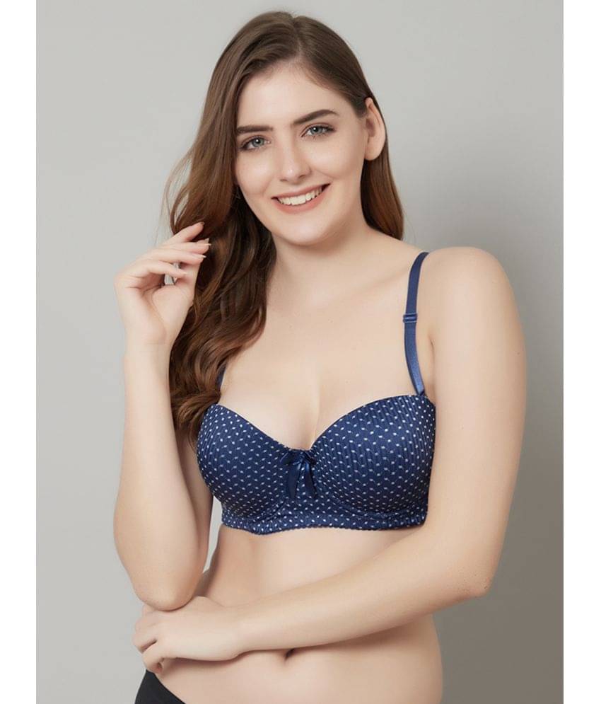 PrettyCat Polyester Lightly Padded Women's T-Shirt Bra ( Blue ) PrettyCat Polyester Lightly Padded Women's T-Shirt Bra ( Blue )