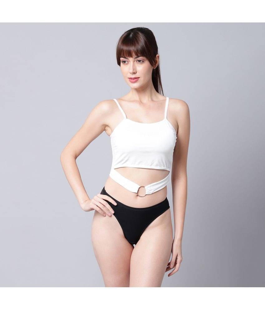     			PrettyCat Cotton Blend Women's Bra & Panty Set ( White )