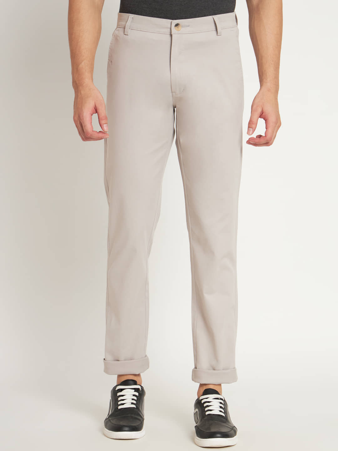 RAGZO Light Grey Slim Chinos ( Pack of 1 ) - Trousers | Buy online on ZillyBuy