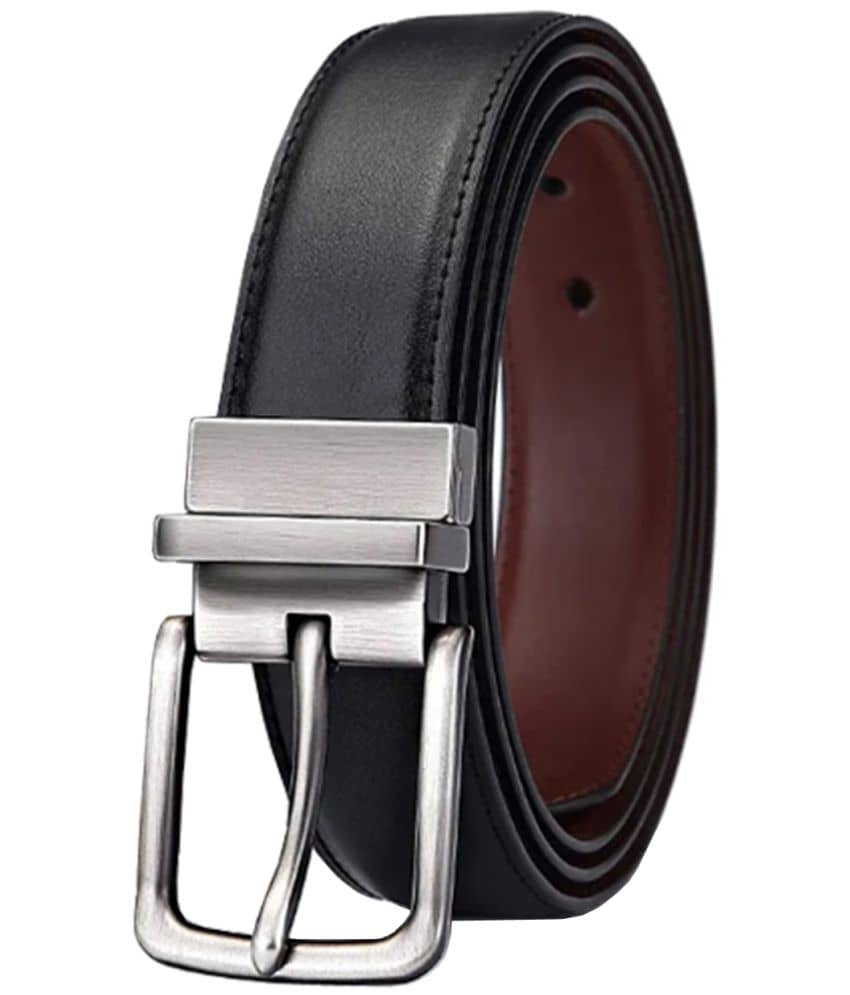 SILKSHOPPING - Black Faux Leather Men's Formal Belt ( Pack of 1 )