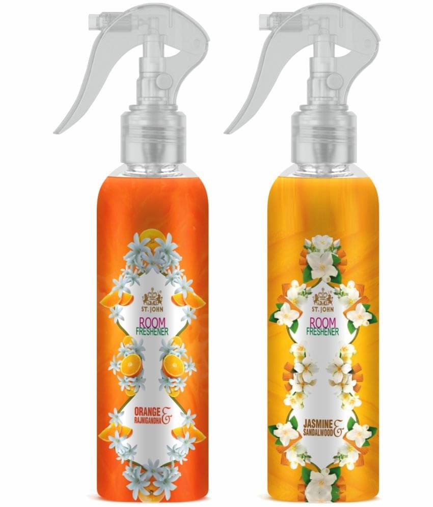     			ST.JOHN Orange Rajnigandha & Jasmine Room Freshener For Home & Office 250ml Each (500ml) Pack of 2