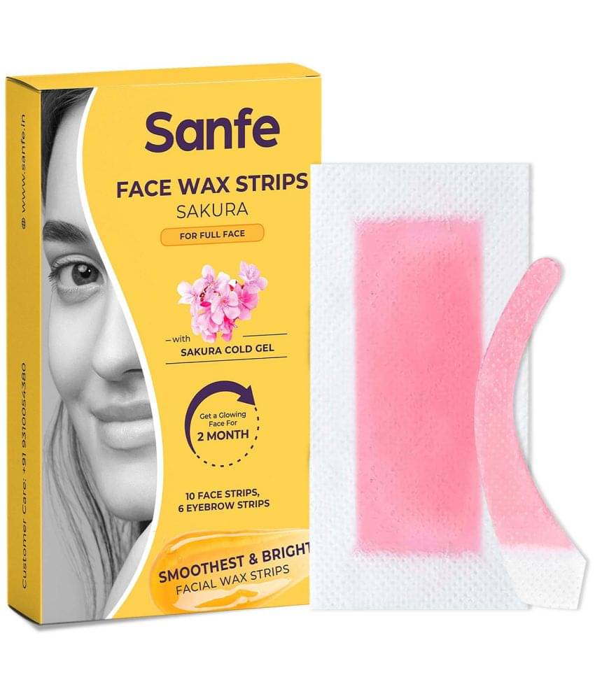     			Sanfe Sakura Facial Wax Strips Waxing Kit 16 no.s