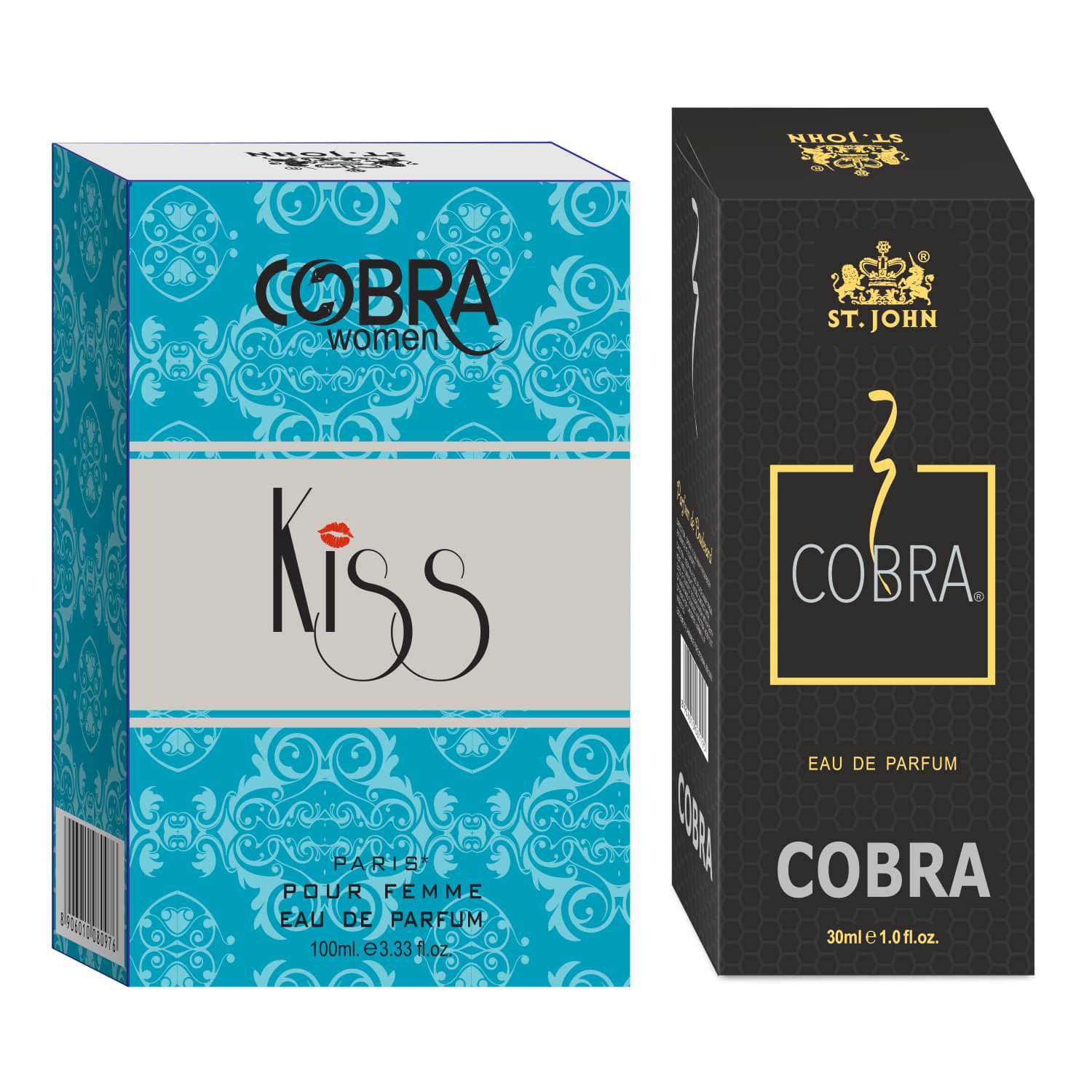 ST.JOHN Cobra Kiss 100ml & Cobra Perfume 30ml Long Lasting Perfume For Men (130ml) - Pack of 2 ST.JOHN Cobra Kiss 100ml & Cobra Perfume 30ml Long Lasting Perfume For Men (130ml) - Pack of 2