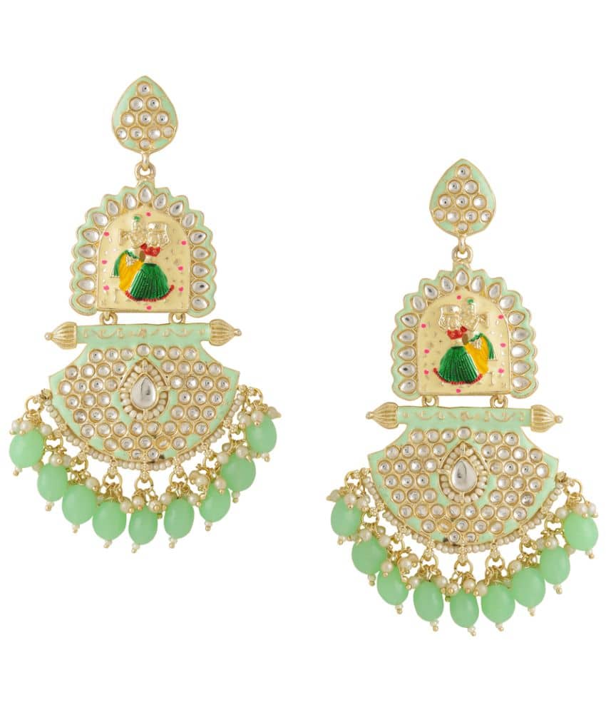 VIRAASI - Multicolor Chandelier Earrings ( Pack of 1 ) - Earrings | Buy online on ZillyBuy