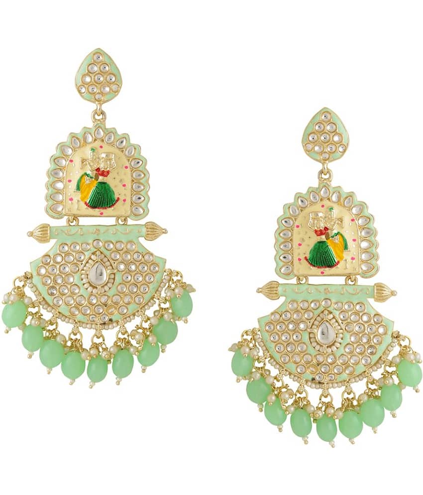 VIRAASI - Multicolor Chandelier Earrings ( Pack of 1 ) - Earrings | Buy online on ZillyBuy