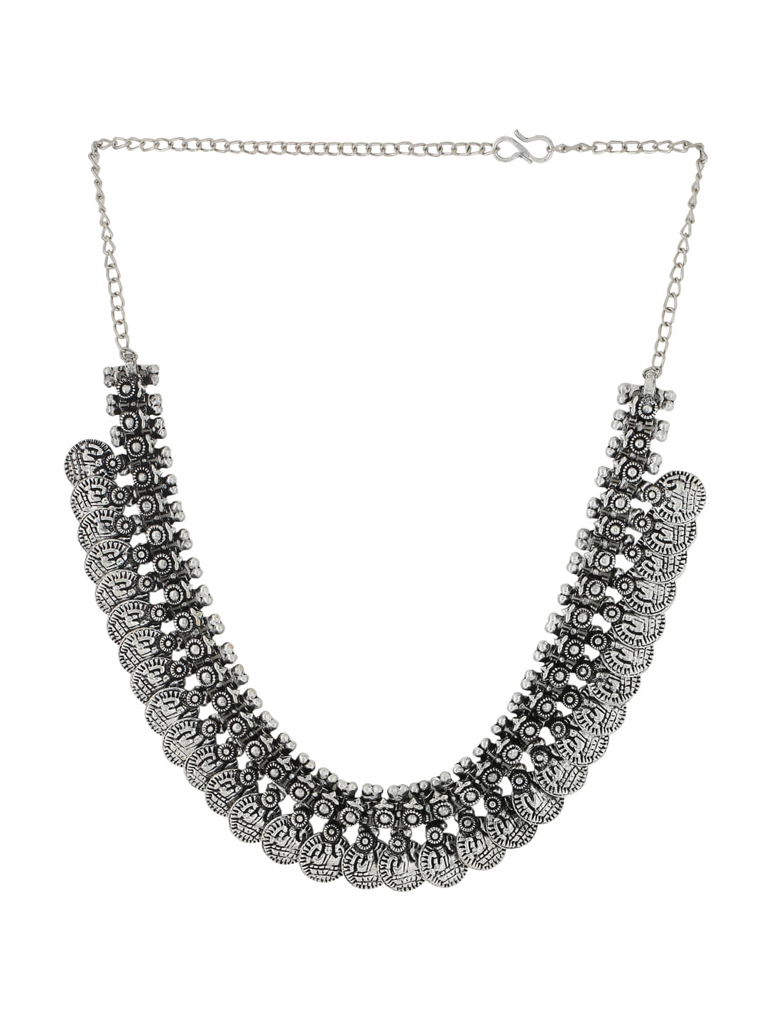     			VIRAASI - Silver Brass Necklace ( Pack of 1 )