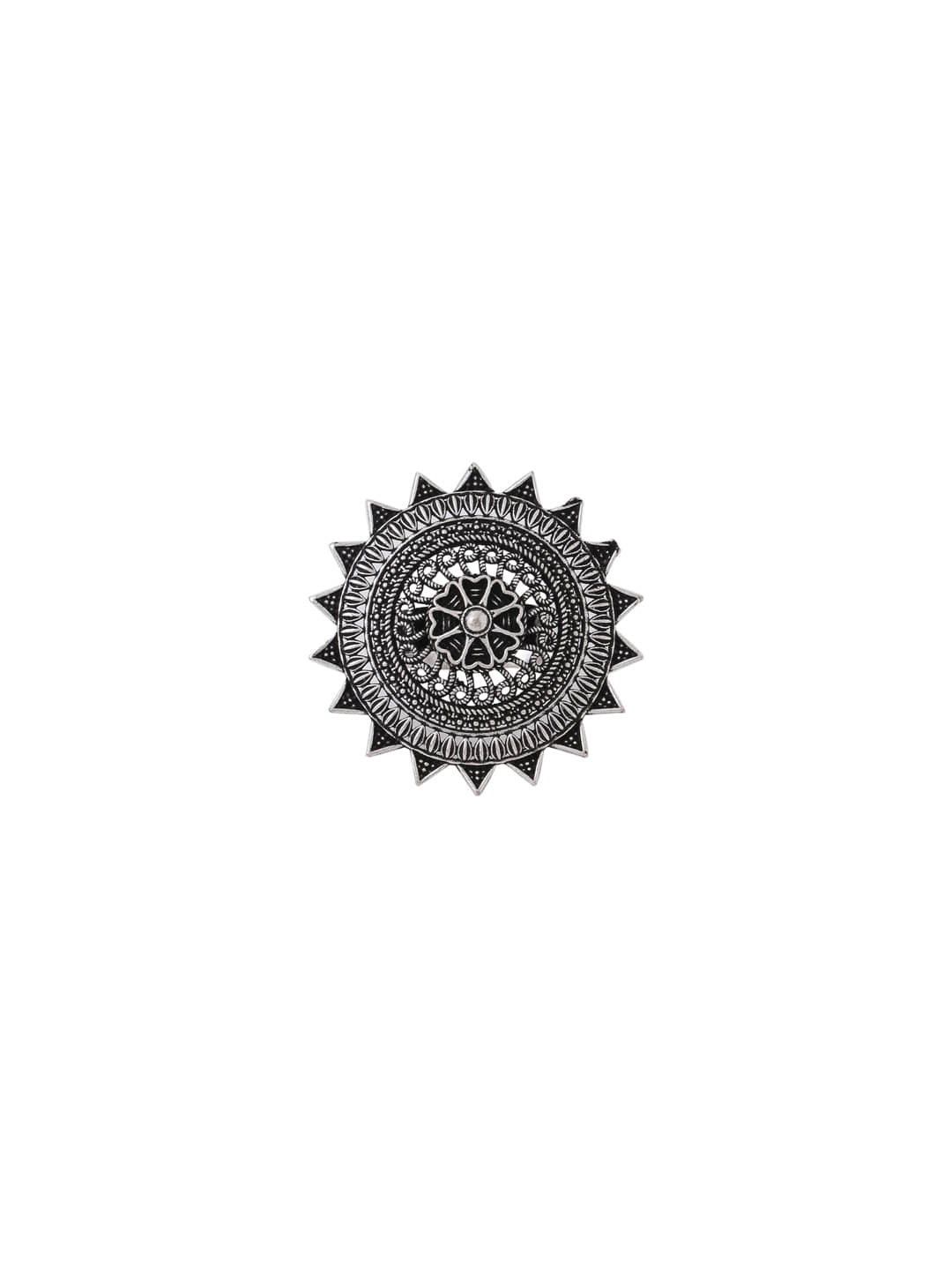 VIRAASI - Silver Contemporary Ring ( Pack of 1 )