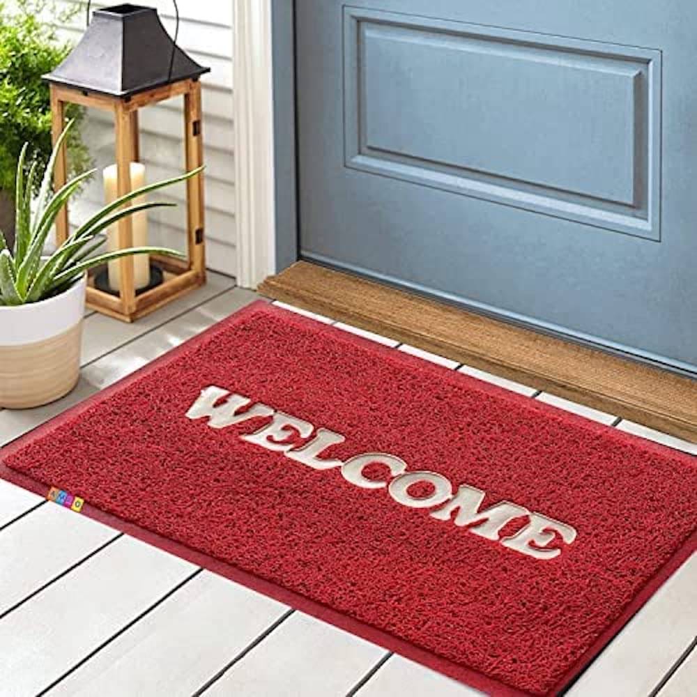     			AMRO Beautility Needs - Anti-skid rubber Door Mat ( 58 X 38 cm ) Single - Red