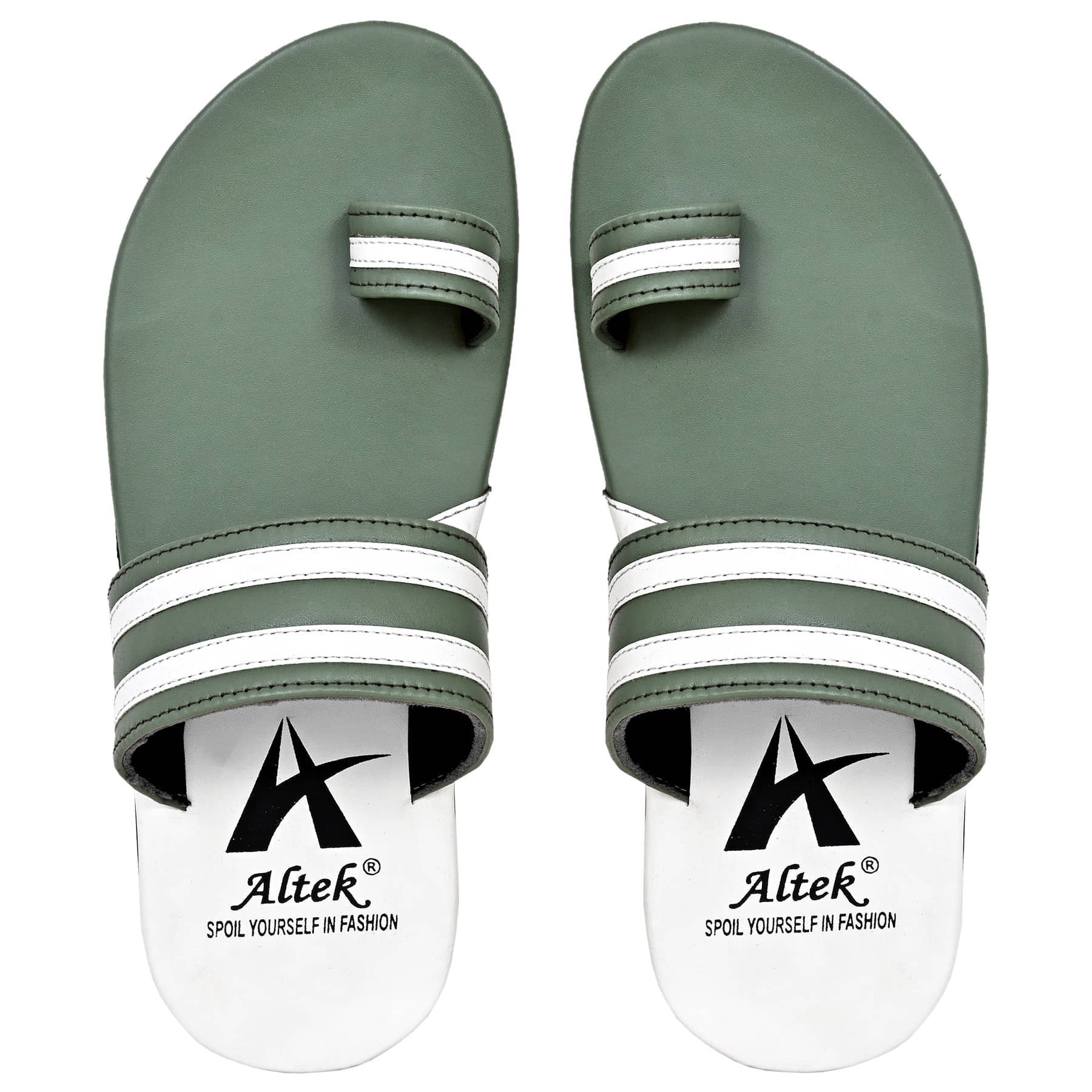 Altek - Green Men's Leather Slipper