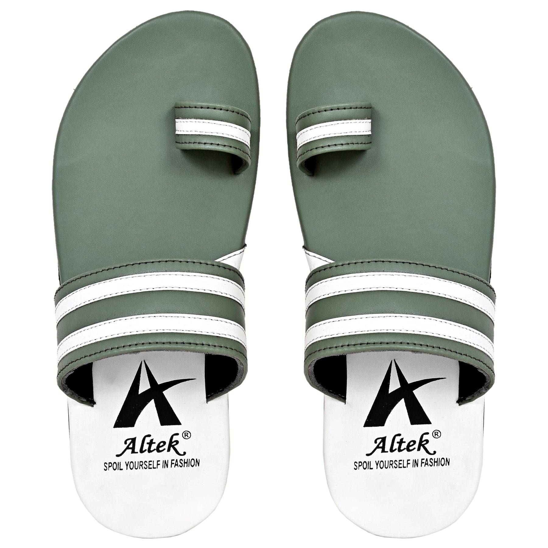     			Altek - Green Men's Leather Slipper