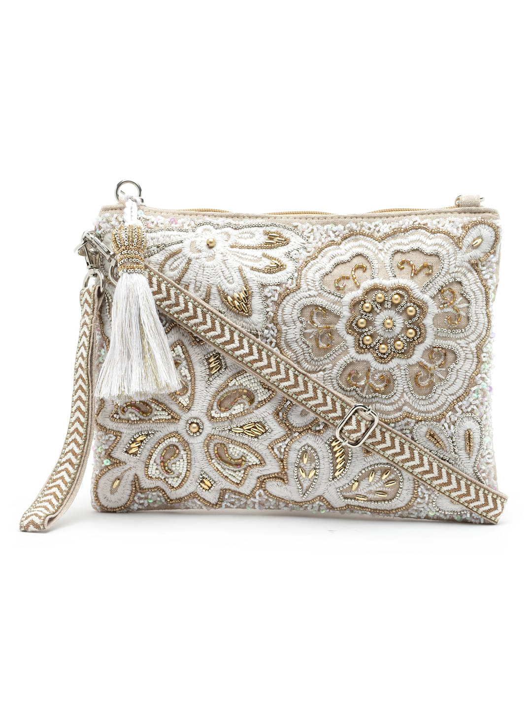     			Anekaant Sling Bag Cotton Set of 1 ( Beige )