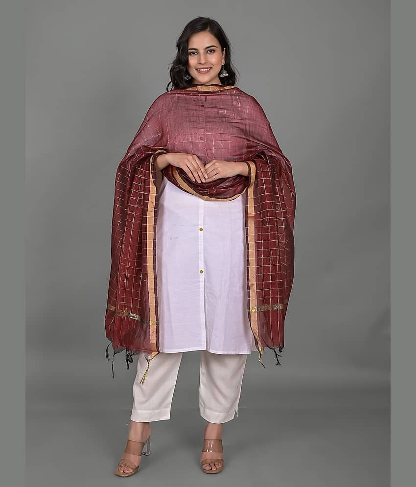 Apratim - Maroon Chanderi Women's Dupatta - ( Pack of 1 ) - Dupattas & Shawls | Buy online on ZillyBuy
