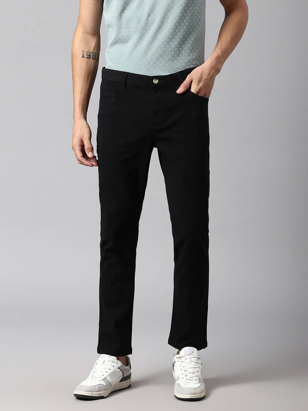     			Dennis Lingo Black Slim Chinos ( Pack of 1 )
