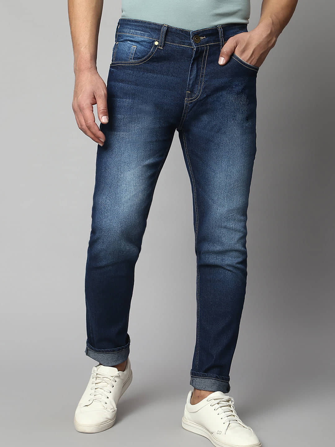 Dennis Lingo - Blue Cotton Blend Slim Fit Men's Jeans ( Pack of 1 ) - Jeans | Buy online on ZillyBuy