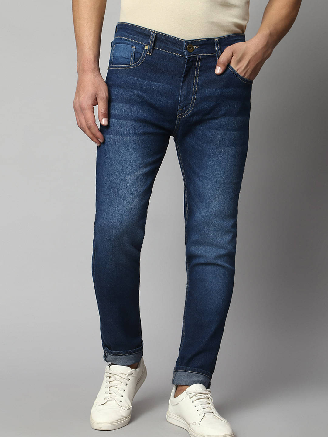 Dennis Lingo - Blue Cotton Blend Slim Fit Men's Jeans ( Pack of 1 ) Dennis Lingo - Blue Cotton Blend Slim Fit Men's Jeans ( Pack of 1 )