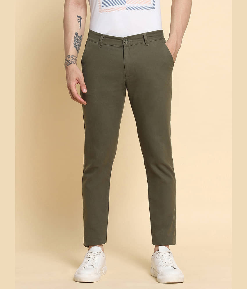 Dennis Lingo Olive Slim Chinos ( Pack of 1 ) - Trousers | Buy online on ZillyBuy